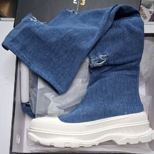 Cape Robbin Blue Over the Knee Boots